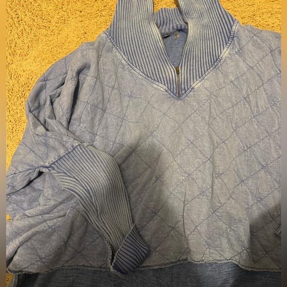 Free People Blue Poncho Sweater - Picture 2 of 3